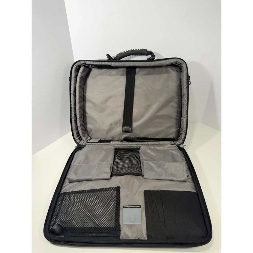 Targus Black Gray Laptop Briefcase Expandable Messenger Bag Business Travel Case